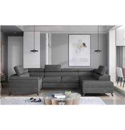 Corner sofa Elscada R, Paros 06, gray, H98x330x200