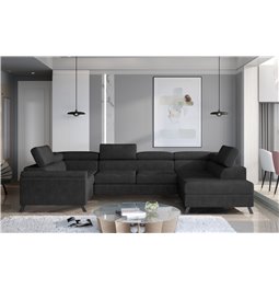 Corner sofa Elscada R, Dora 96, gray, H98x330x200