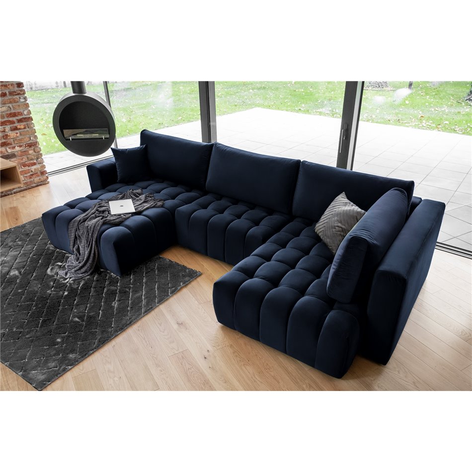 Corner sofa Elonito L, Loco 40, blue, H92x340x170