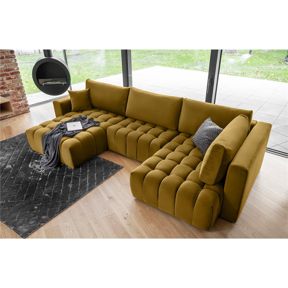 Угловой диван Elonito L, Loco 45, желтый, H92x340x170