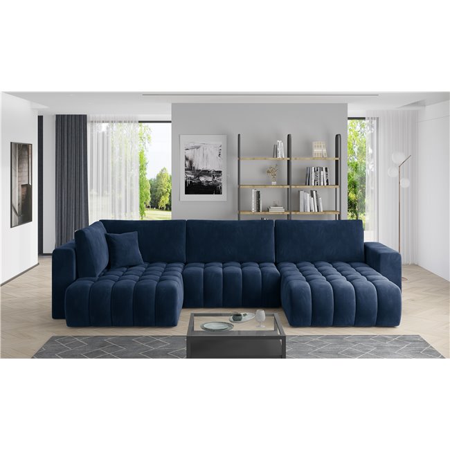 Corner sofa Elonito R, Lukso 40, blue, H92x340x170