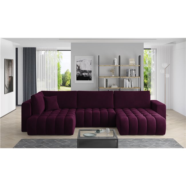 Corner sofa Elonito R, Velvetmat 25, purple, H92x340x170