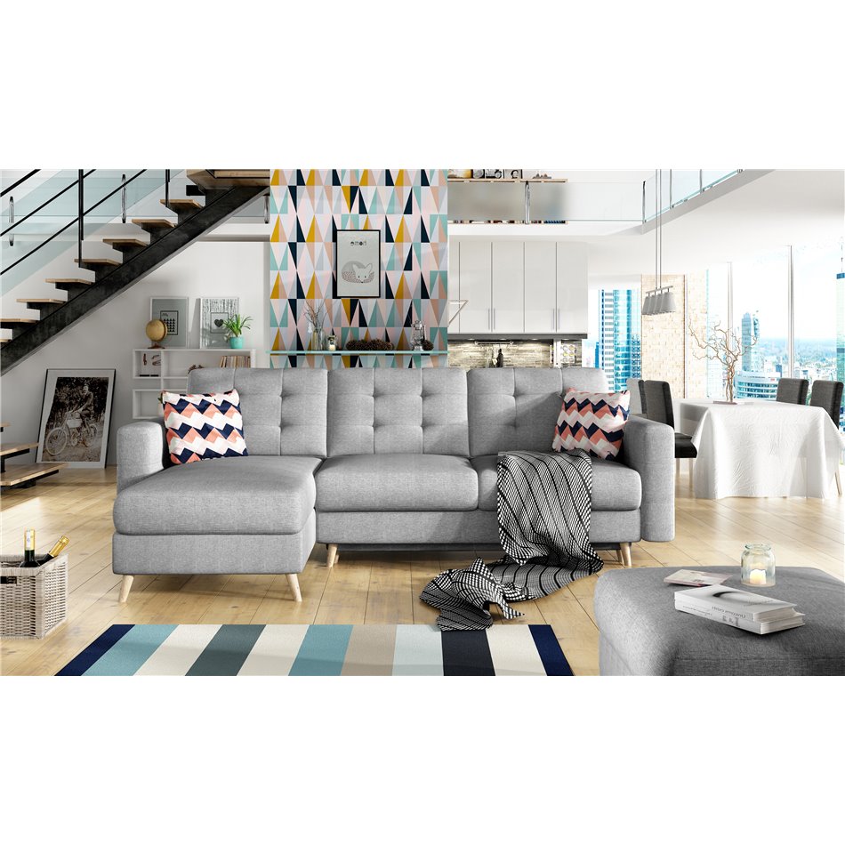 Corner sofa Elsgard U Reversible, Solid 39, green, H93x326x202