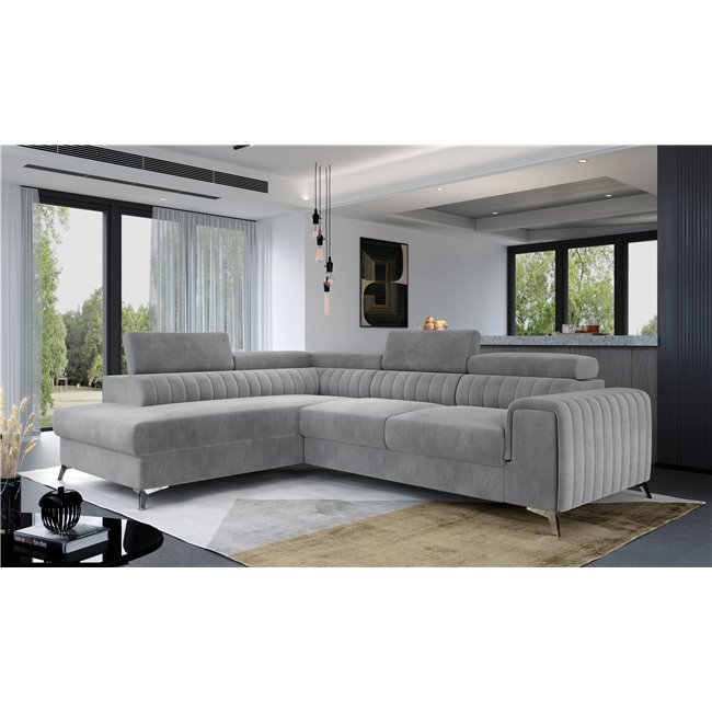 Угловой диван Elaurence L, Monolith 84, серый, H92x278x205