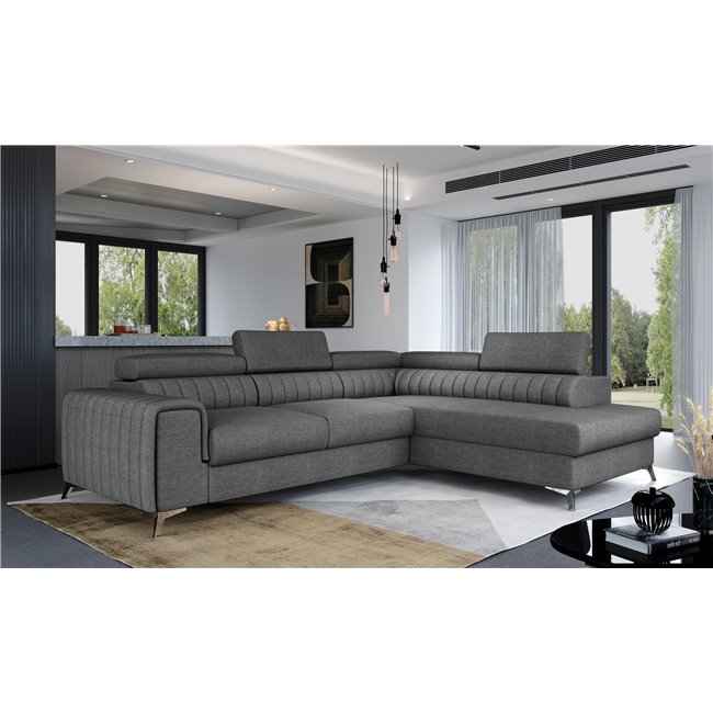 Угловой диван Elaurence R, Sawana 05, серый, H92x278x205