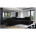 Corner sofa Elaurence R, Mat Velvet 99, black, H92x278x205