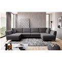 Corner sofa Elarco Symmetrical, Savoi 6, gray, H90x362x191