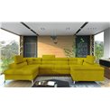 Corner sofa Elago L, Omega 68, yellow, H88x208x43