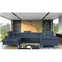 Corner sofa Elago L, Omega 86, blue, H88x208x43