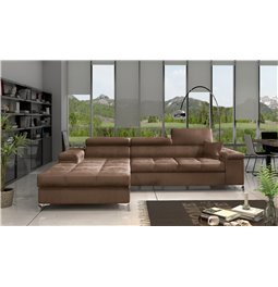Corner sofa Elcardo L, Monolith 09, light brown, H90x280x60