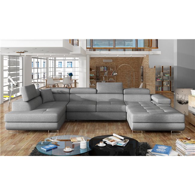 Угловой диван Elcardo L, Cover 87, серый, H90x345x58