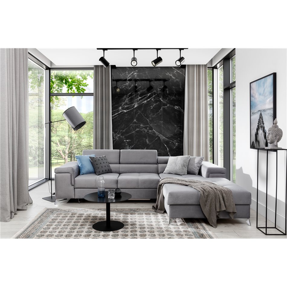 Угловой диван Elcardo R, Monolith 84, серый, H90x280x60