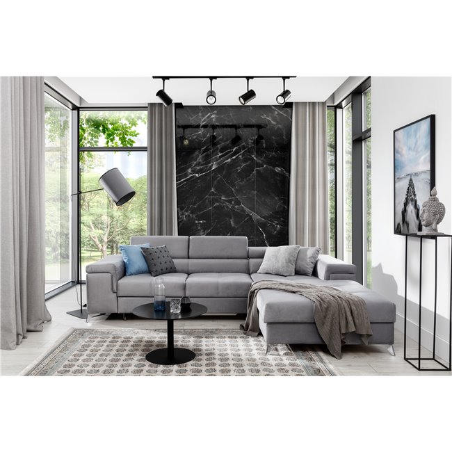 Угловой диван Elcardo R, Monolith 84, серый, H90x280x60