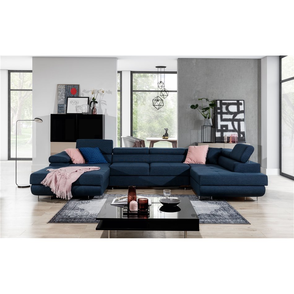 Corner sofa Elcardo R, Inari 80, blue, H90x345x58