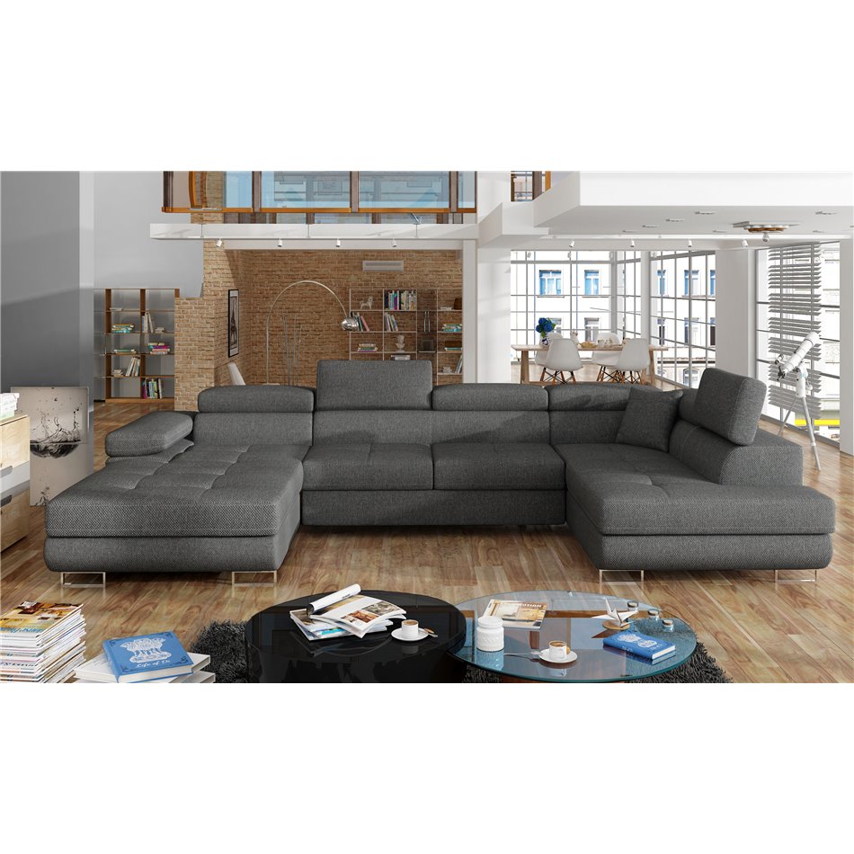 Corner sofa Elcardo R, Inari 96, gray, H90x345x58