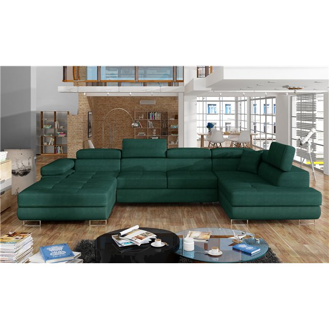 Corner sofa Elcardo R, Kronos 19, green, H90x345x58