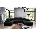 Corner sofa Elduaro L, Kronos 07, black, H90x345x202