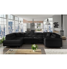 Угловой диван Eletto L, Sawana 14, черный, H90x340x58