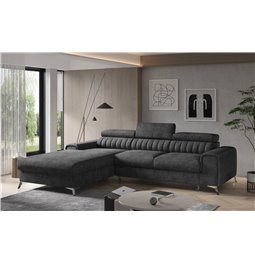 Corner sofa Elgrayson L, Leve 6, gray, H98x275x205
