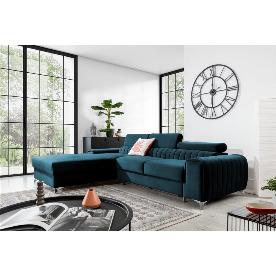 Corner sofa Elgrayson L, Nube 40, blue, H98x275x205
