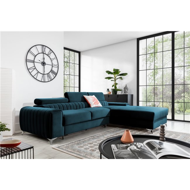 Corner sofa Elgrayson R, Nube 40, blue, H98x275x205