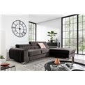Corner sofa Elgrayson R, Velvetmat 22, brown, H98x275x205