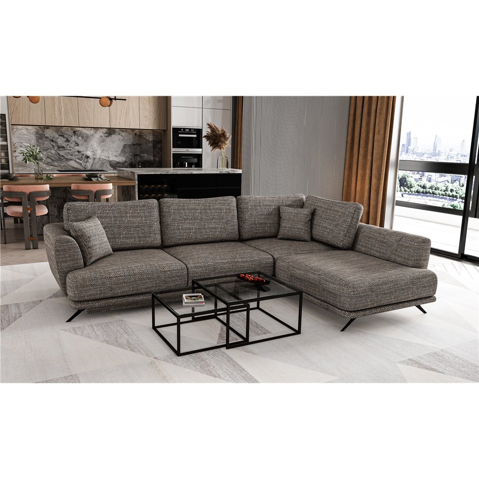 Corner sofa Elarde R, Marte 130, gray, H90x276x191