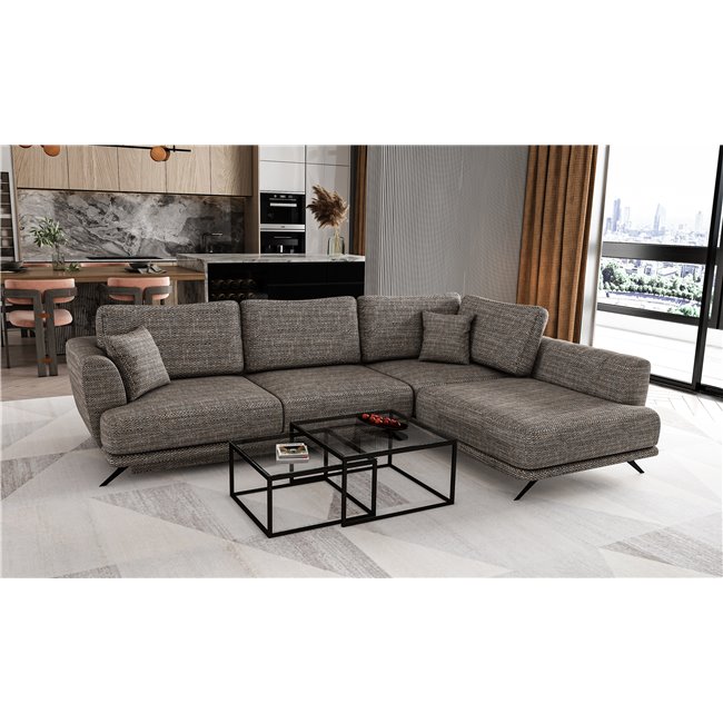 Corner sofa Elarde R, Marte 130, gray, H90x276x191
