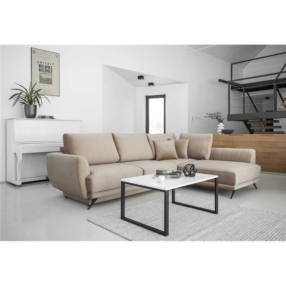 Угловой диван Elarde R, Loco 20, светло-коричневый, H90x276x191