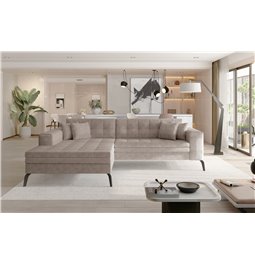 Corner sofa Elsolange L, Dora 21, beige, H80x292x196