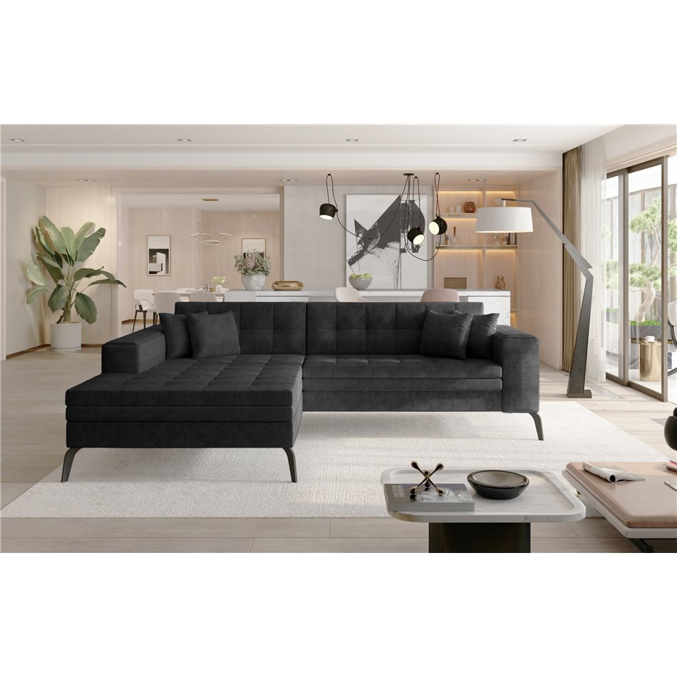 Corner sofa Elsolange L, Dora 96, gray, H80x292x196