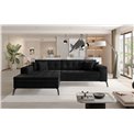 Corner sofa Elsolange L, Mat Velvet 99, black, H80x292x196