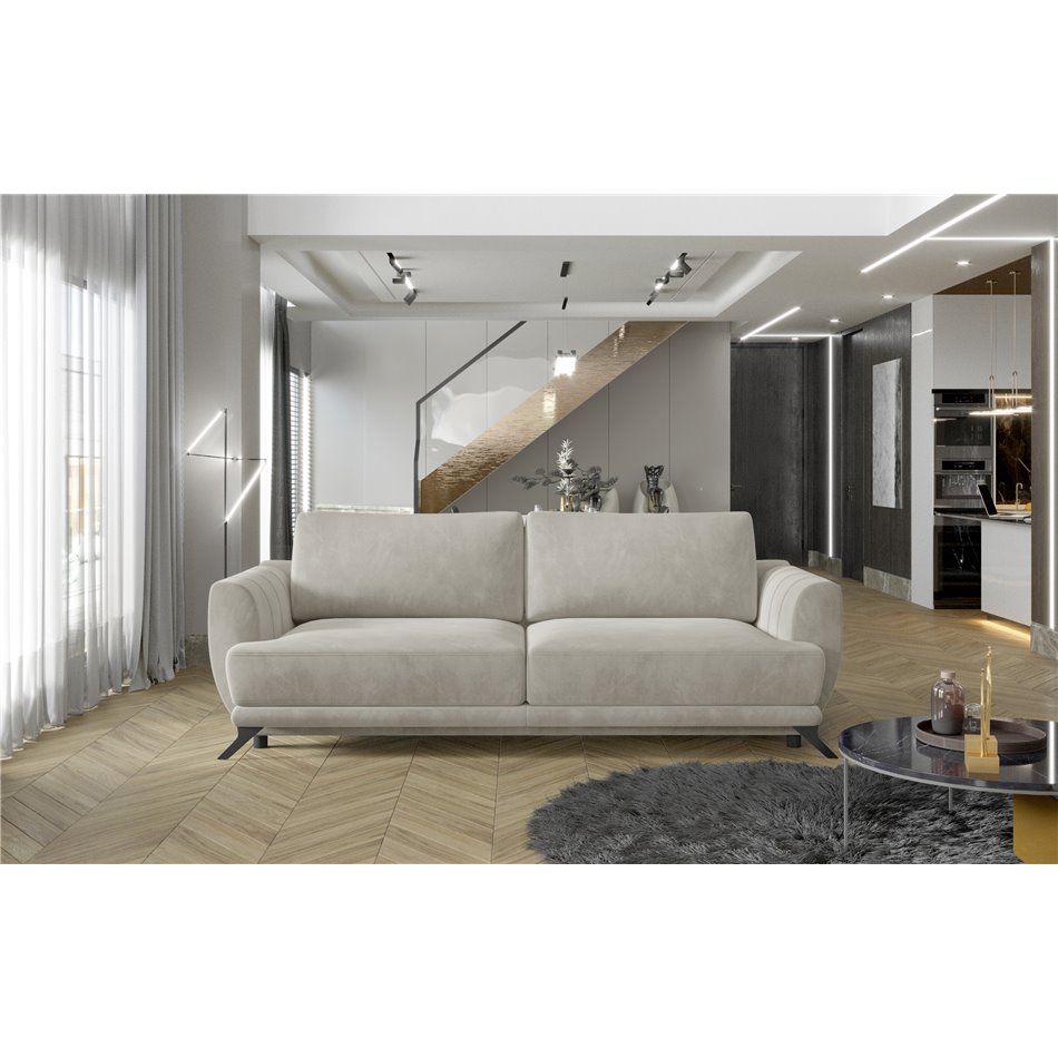 Sofa bed Elmego , Paros 02, beige, H90x242x95