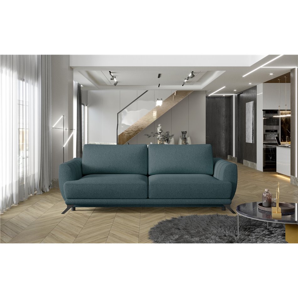 Sofa bed Elmego , Grande 75, blue, H90x242x95