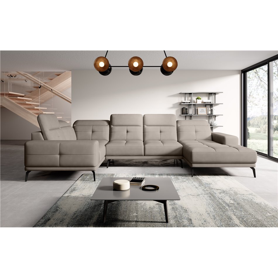 Corner sofa Elneviro L, Poco 7, gray, H77x350x201