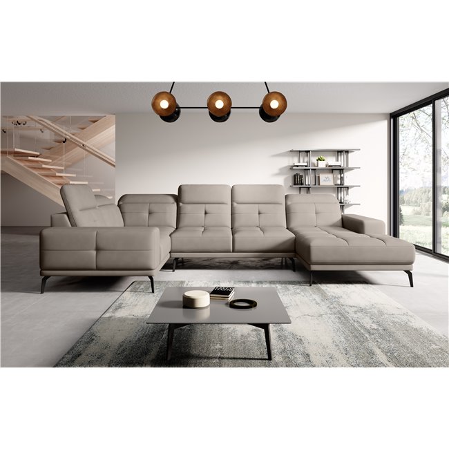 Corner sofa Elneviro L, Poco 7, gray, H77x350x201