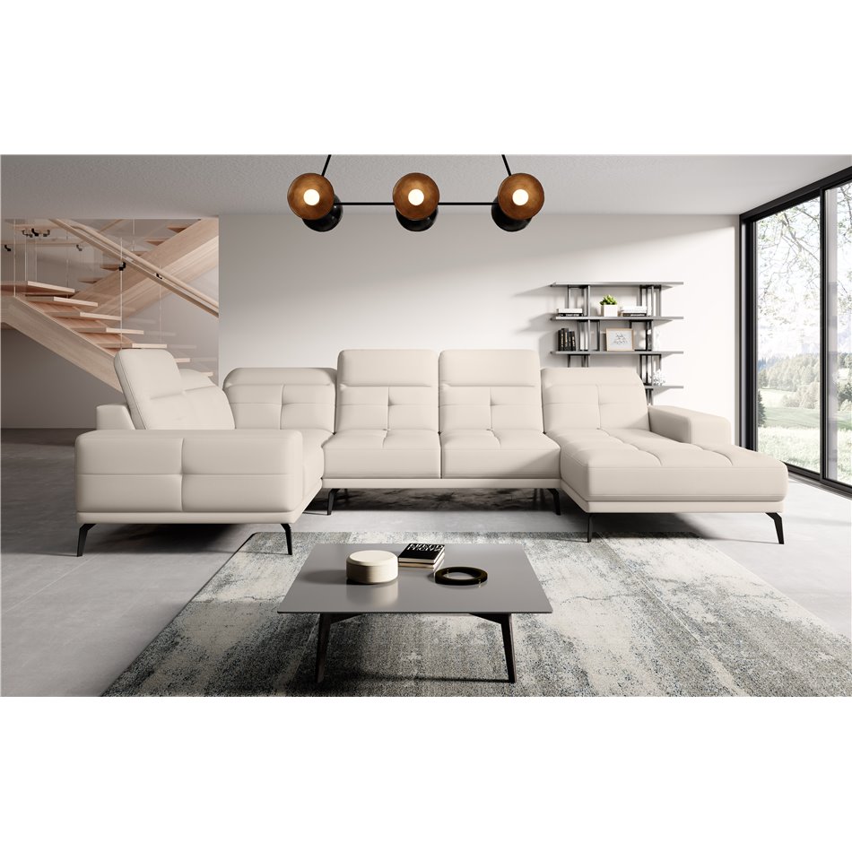 Corner sofa Elneviro L, Softis 33, beige, H77x350x201