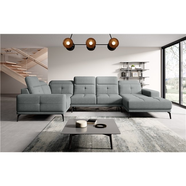 Corner sofa Elneviro L, Vero 4, gray, H77x350x201
