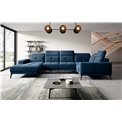 Угловой диван Elneviro R, Lukso 40, синий, H77x350x201