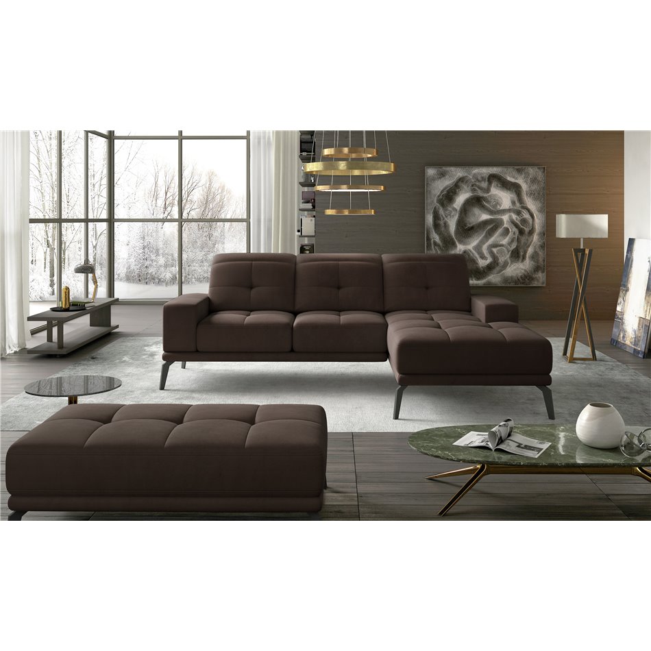 Corner sofa Eltorrenso R, Jasmine 29, brown, H98x265x53