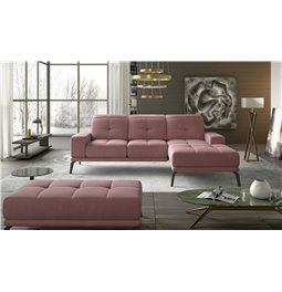 Угловой диван Eltorrenso R, Mat Velvet 63, розовый, H98x265x53