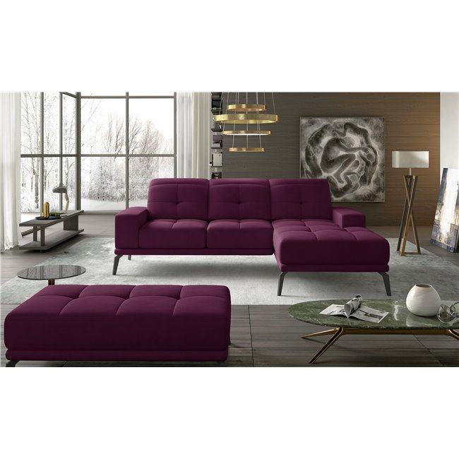 Угловой диван Eltorrenso R, Mat Velvet 68, фиолетовый, H98x265x53