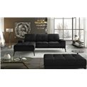 Угловой диван Eltorrenso R, Mat Velvet 99, черный, H98x265x53
