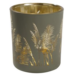 Glass stormlight Pampas Grass, H8xD7cm
