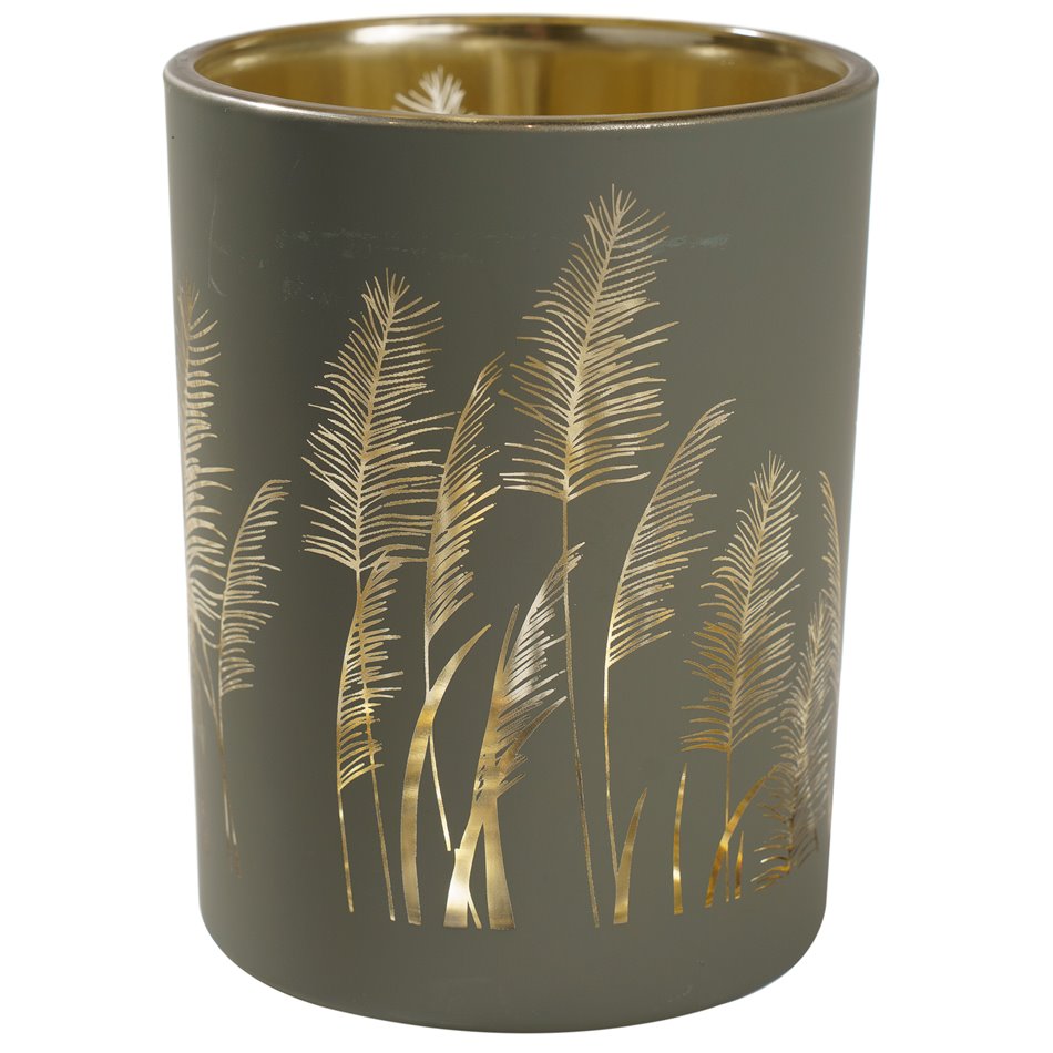 Glass stormlight Pampas Grass, H12.5xD10cm