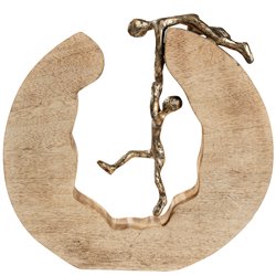 Sculpture Teamwork, wood/ aluminium, 6x29xH30cm