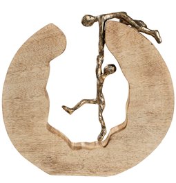 Sculpture Teamwork, wood/ aluminium, 6x29xH30cm