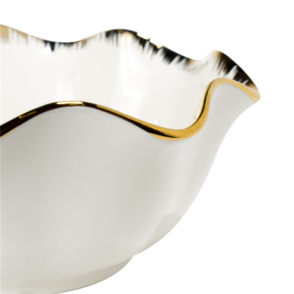 Dekoratiivne kauss  Martina 10, valge/kuld värvi, 25x25x10.5cm