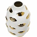 Vase Malija lips, white/gold, 15x15x24.5cm