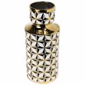 Vase Marciano 2, black/gray/white/gold, 13.5x13.5x31 cm